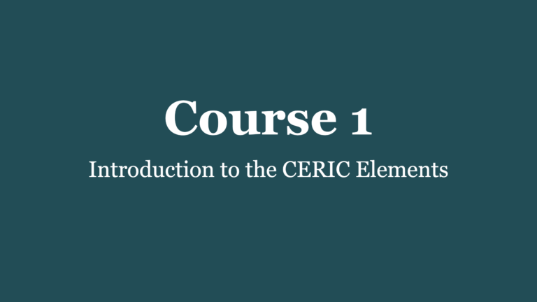 CERIC Method Foundations Course 1 (CM-F1)