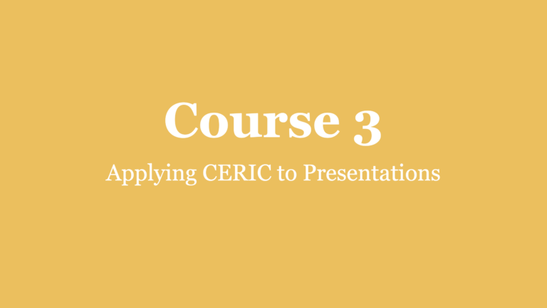 CERIC Method Foundations Course 3 (CM-F3)